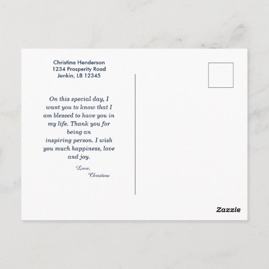 Verjaardagsfoto Aangepaste Ansichtkaart Briefkaart (Achterkant)