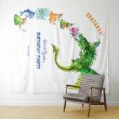 Verjaardagsfoto-achtergrond met zachte draakmonste wandkleed (In Situ (horizontaal))