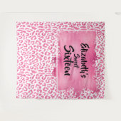 Verjaardagsfoto-achtergrond Roze Luipaard Tapijt Wandkleed (Voorkant (horizontaal))