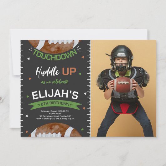 Verjaardagsfoto Amerikaans Football Kaart (Voorkant)