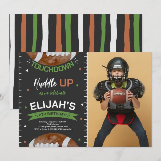 Verjaardagsfoto Amerikaans Football Kaart (Voorkant / Achterkant)