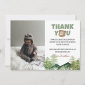 Verjaardagsfoto bedankkaart met bosbeer (Voorkant)