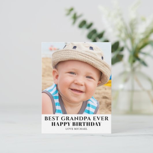 Verjaardagsfoto beste opa  briefkaart (Staand voorkant)