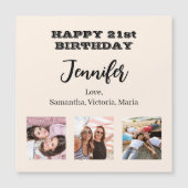 Verjaardagsfoto beste vrienden beige crème magneet (Voorkant)