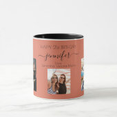 Verjaardagsfoto beste vrienden namen terracotta aa mok (Midden)