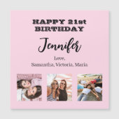 Verjaardagsfoto beste vrienden roze magneet (Voorkant)