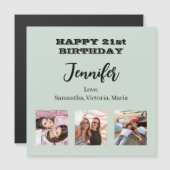 Verjaardagsfoto beste vrienden salie groene magnee (Voorkant / Achterkant)