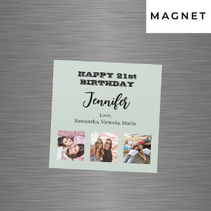 Verjaardagsfoto beste vrienden salie groene magnee