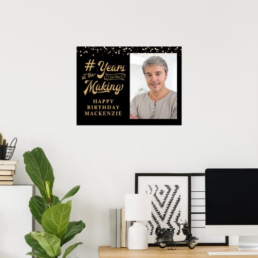 Verjaardagsfoto Black Gold Years in the Making Poster (Thuiskantoor)