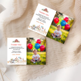 Verjaardagsfoto boerderijdieren bedankkaart kaart