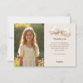 Verjaardagsfoto boog beige bedankkaart (Voorkant)