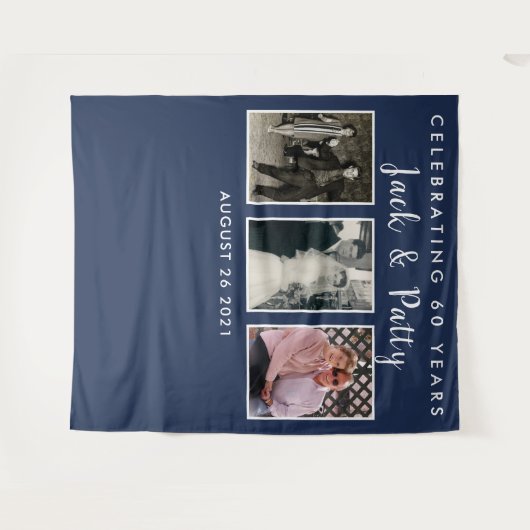 verjaardagsfoto collage backdrop banner wandkleed (Voorkant (horizontaal))