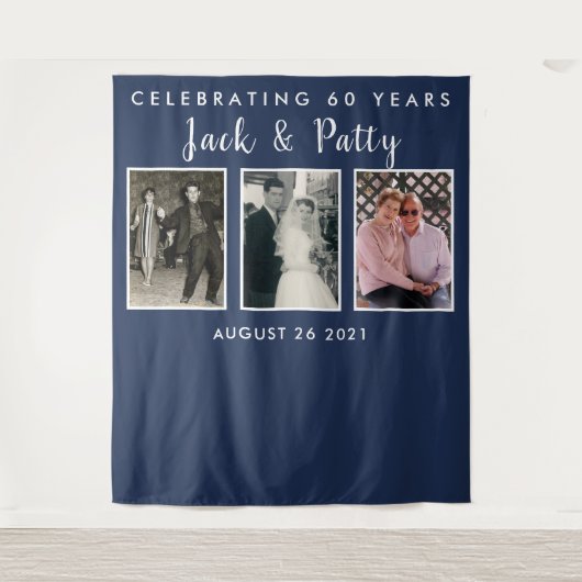 verjaardagsfoto collage backdrop banner wandkleed (Voorkant)