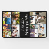Verjaardagsfoto Collage Feestbanner Spandoek (Horizontaal)