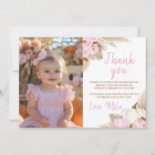 Verjaardagsfoto dank je kaart voor kleine pompoenm (Voorkant)