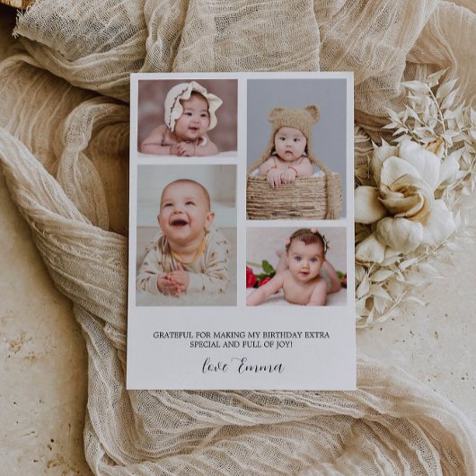 Verjaardagsfoto Dank je wel kaart