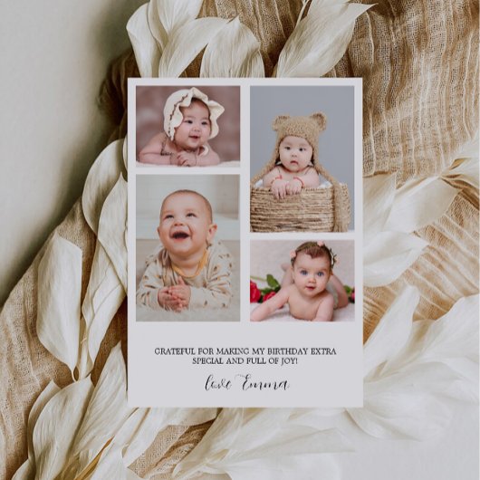 Verjaardagsfoto Dank je wel kaart