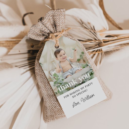 Verjaardagsfoto dank u cadeaulabel