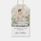 Verjaardagsfoto dank u cadeaulabel (Voorkant)