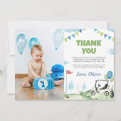 Verjaardagsfoto golfjongen bedankkaart (Voorkant)