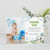 Verjaardagsfoto golfjongen bedankkaart (Staand voorkant)