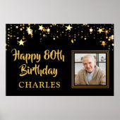 Verjaardagsfoto Gouden Sterren Persoonlijk in Uw K Poster (Voorkant)