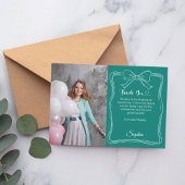 Verjaardagsfoto handgeschreven boeg groen bedankkaart