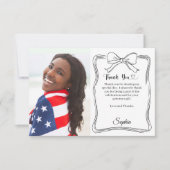 Verjaardagsfoto handgeschreven boog bedankkaart (Voorkant)