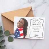 Verjaardagsfoto handgeschreven boog bedankkaart