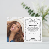 Verjaardagsfoto handgetekende boog bedankkaart (Staand voorkant)