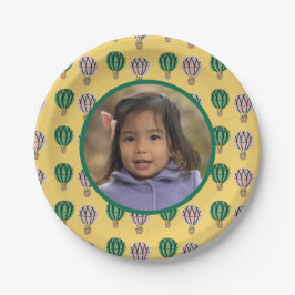 Verjaardagsfoto heteluchtballon papieren bordje