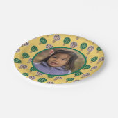 Verjaardagsfoto heteluchtballon papieren bordje (Gekanteld)