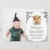 Verjaardagsfoto Highland Cow bedankkaart (Voorkant)