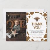 Verjaardagsfoto Highland Cow Bedankkaart (Voorkant)