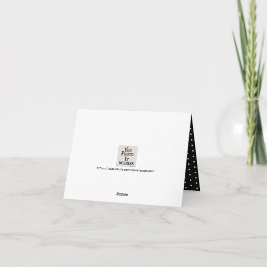 Verjaardagsfoto in zwart-wit Stippen Bedankkaart