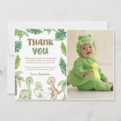 Verjaardagsfoto Jungle Dinosaurs Bedankkaart (Voorkant)