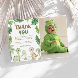 Verjaardagsfoto Jungle Dinosaurus Bedankkaart