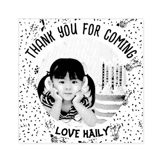 Verjaardagsfoto Kinder partij gunst Rubberstempel (Afrduk)