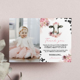 Verjaardagsfoto koe bedankkaart