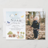 Verjaardagsfoto Little Farmer Farm Animals Kind Kaart (Voorkant)