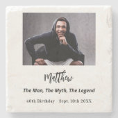 Verjaardagsfoto man mythe legende stenen onderzetter (Voorkant)