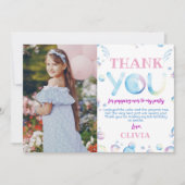 Verjaardagsfoto met bubbels Bedankkaart Zomerfeest (Voorkant)