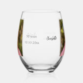 Verjaardagsfoto naam leeftijd wijnglas zonder voet (Links)