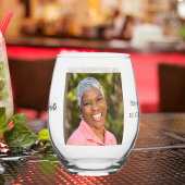 Verjaardagsfoto naam leeftijd wijnglas zonder voet