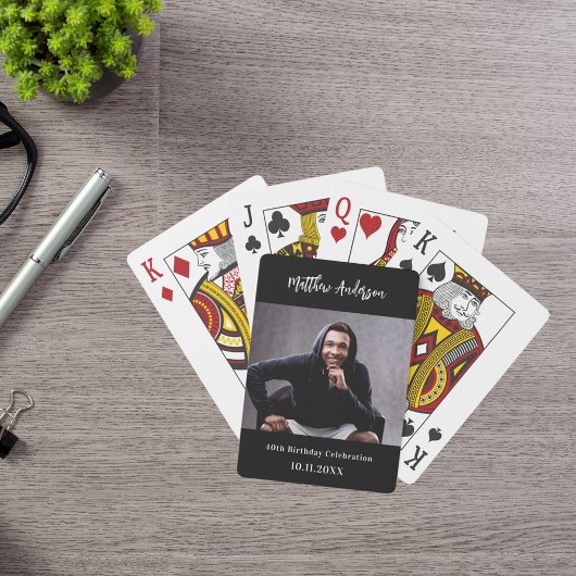 Verjaardagsfoto naam leuk pokerkaarten