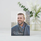 Verjaardagsfoto op maat briefkaart (Staand voorkant)
