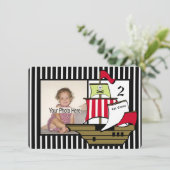 Verjaardagsfoto piratenschip kaart (Staand voorkant)