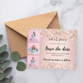 Verjaardagsfoto roze goud Save the Date Flyer