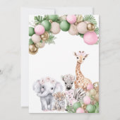 Verjaardagsfoto Roze Meisje Safari Dier Wild One Kaart (Achterkant)