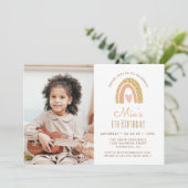 Verjaardagsfoto uitnodiging 6 jaar meisje Girly Pa (Staand voorkant)